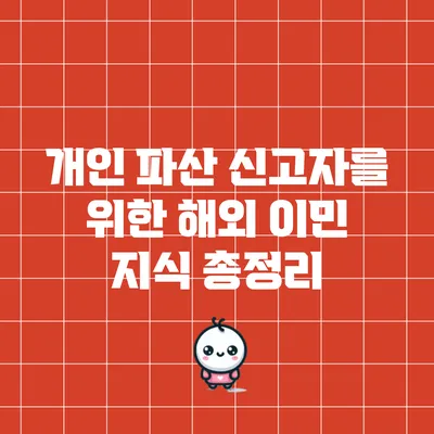 개인 파산 신고자를 위한 해외 이민 지식 총정리
