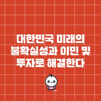 대한민국 미래의 불확실성과 이민 및 투자로 해결한다