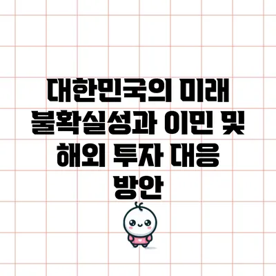 대한민국의 미래 불확실성과 이민 및 해외 투자 대응 방안