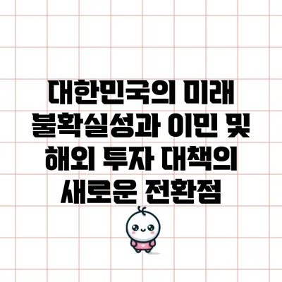 대한민국의 미래 불확실성과 이민 및 해외 투자 대책의 새로운 전환점