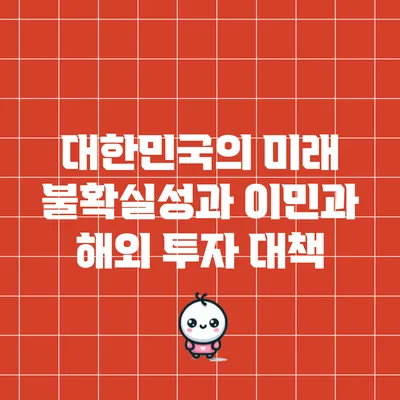 대한민국의 미래 불확실성과 이민과 해외 투자 대책