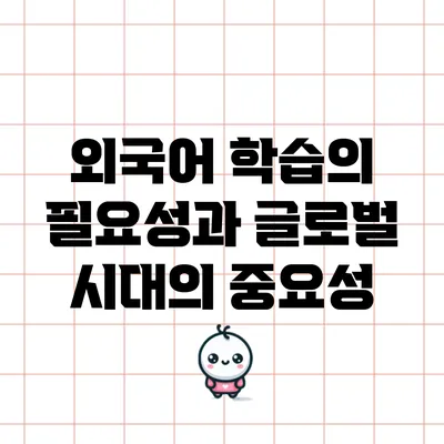 외국어 학습의 필요성과 글로벌 시대의 중요성
