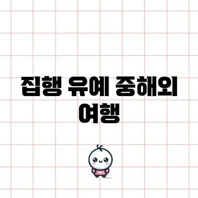 집행 유예 중해외 여행