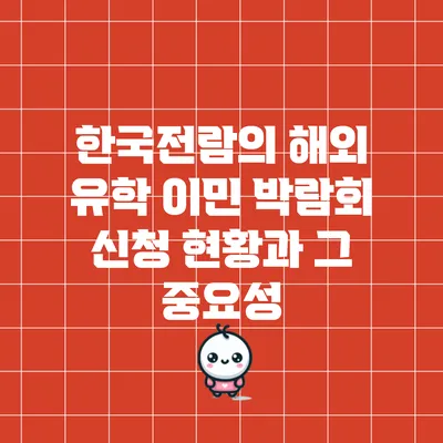 한국전람의 해외 유학 이민 박람회 신청 현황과 그 중요성