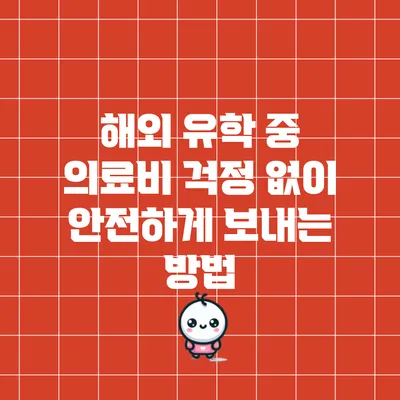 해외 유학 중 의료비 걱정 없이 안전하게 보내는 방법