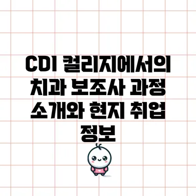 CDI 컬리지에서의 치과 보조사 과정 소개와 현지 취업 정보