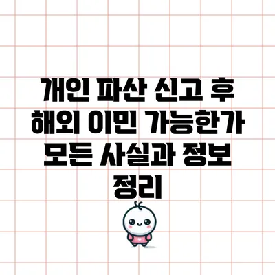 개인 파산 신고 후 해외 이민 가능한가? 모든 사실과 정보 정리
