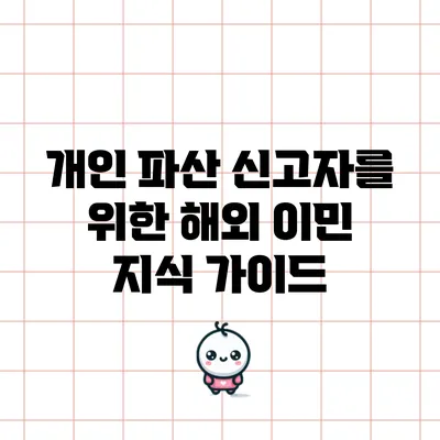 개인 파산 신고자를 위한 해외 이민 지식 가이드