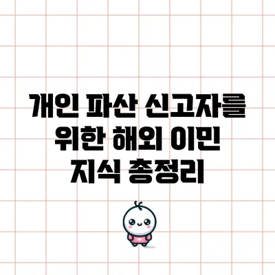 개인 파산 신고자를 위한 해외 이민 지식 총정리