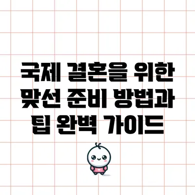 국제 결혼을 위한 맞선 준비 방법과 팁 완벽 가이드