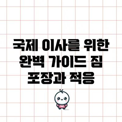 국제 이사를 위한 완벽 가이드: 짐 포장과 적응