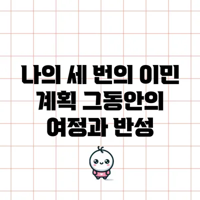 나의 세 번의 이민 계획: 그동안의 여정과 반성