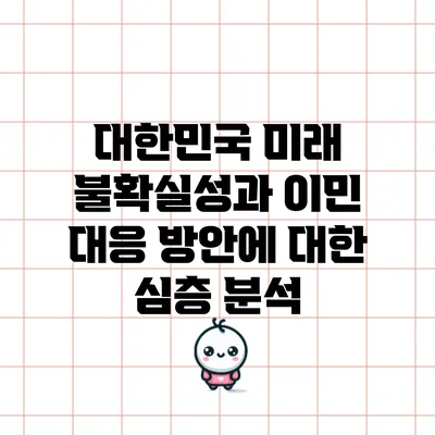 대한민국 미래 불확실성과 이민 대응 방안에 대한 심층 분석