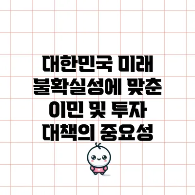 대한민국 미래 불확실성에 맞춘 이민 및 투자 대책의 중요성