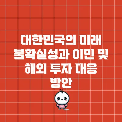 대한민국의 미래 불확실성과 이민 및 해외 투자 대응 방안