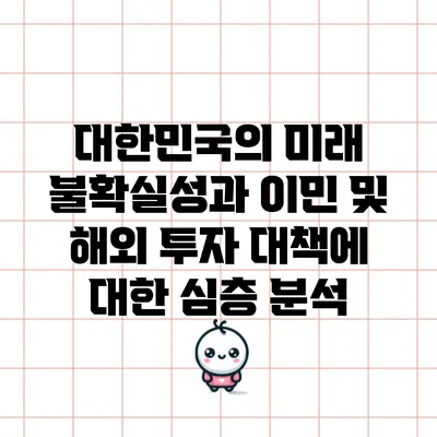 대한민국의 미래 불확실성과 이민 및 해외 투자 대책에 대한 심층 분석