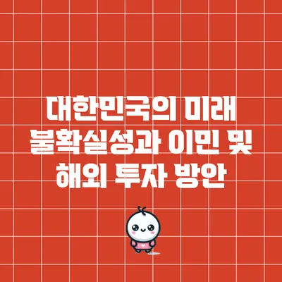 대한민국의 미래 불확실성과 이민 및 해외 투자 방안