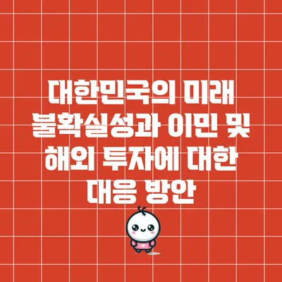 대한민국의 미래 불확실성과 이민 및 해외 투자에 대한 대응 방안