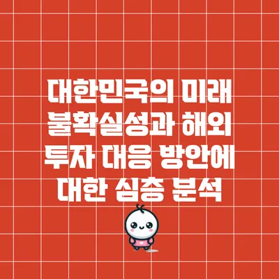 대한민국의 미래 불확실성과 해외 투자 대응 방안에 대한 심층 분석