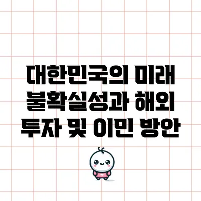 대한민국의 미래 불확실성과 해외 투자 및 이민 방안