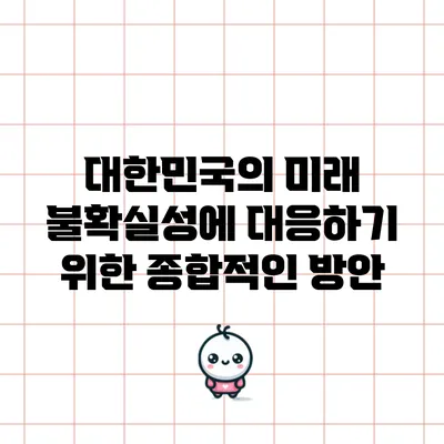 대한민국의 미래 불확실성에 대응하기 위한 종합적인 방안