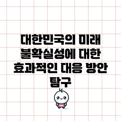 대한민국의 미래 불확실성에 대한 효과적인 대응 방안 탐구