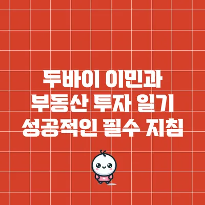 두바이 이민과 부동산 투자 일기: 성공적인 필수 지침