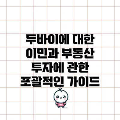 두바이에 대한 이민과 부동산 투자에 관한 포괄적인 가이드