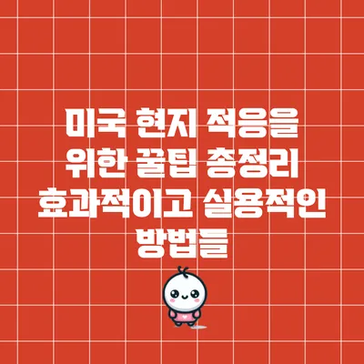 미국 현지 적응을 위한 꿀팁 총정리: 효과적이고 실용적인 방법들