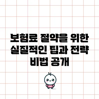 보험료 절약을 위한 실질적인 팁과 전략 비법 공개