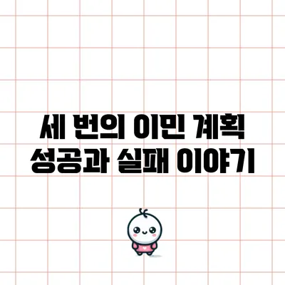 세 번의 이민 계획: 성공과 실패 이야기