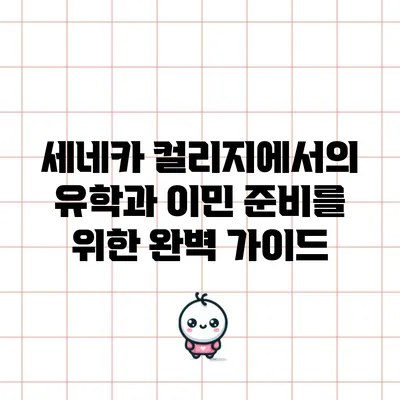 세네카 컬리지에서의 유학과 이민 준비를 위한 완벽 가이드