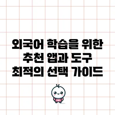외국어 학습을 위한 추천 앱과 도구: 최적의 선택 가이드