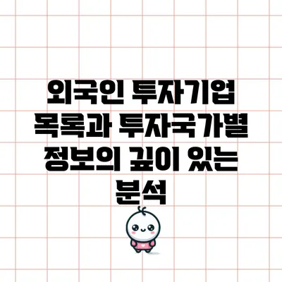 외국인 투자기업 목록과 투자국가별 정보의 깊이 있는 분석
