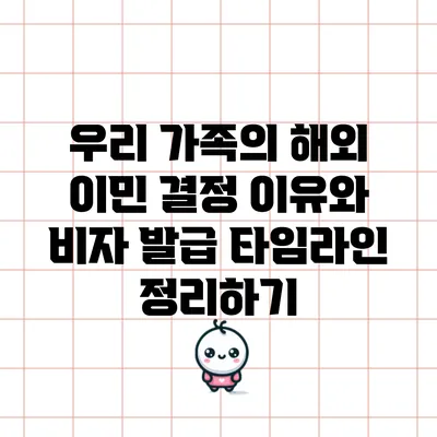 우리 가족의 해외 이민 결정 이유와 비자 발급 타임라인 정리하기