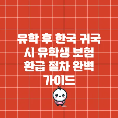 유학 후 한국 귀국 시 유학생 보험 환급 절차 완벽 가이드