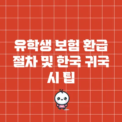 유학생 보험 환급 절차 및 한국 귀국 시 팁