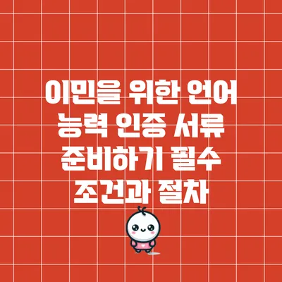 이민을 위한 언어 능력 인증 서류 준비하기: 필수 조건과 절차