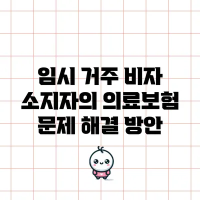 임시 거주 비자 소지자의 의료보험 문제 해결 방안