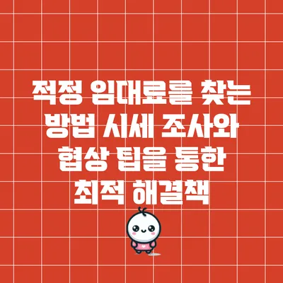 적정 임대료를 찾는 방법: 시세 조사와 협상 팁을 통한 최적 해결책