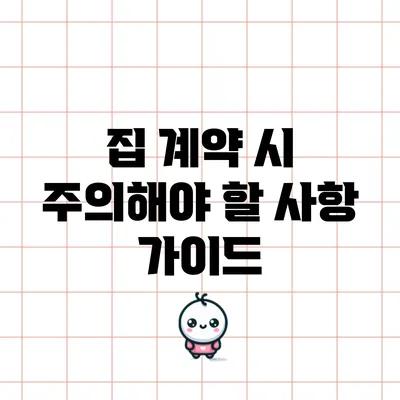 집 계약 시 주의해야 할 사항 가이드