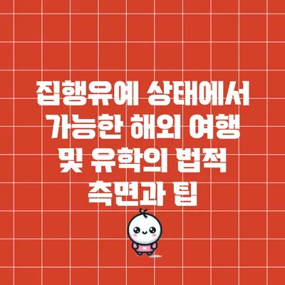 집행유예 상태에서 가능한 해외 여행 및 유학의 법적 측면과 팁