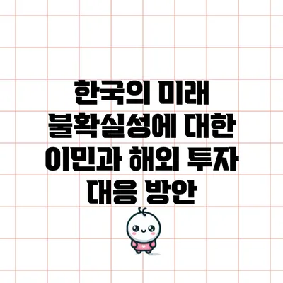 한국의 미래 불확실성에 대한 이민과 해외 투자 대응 방안