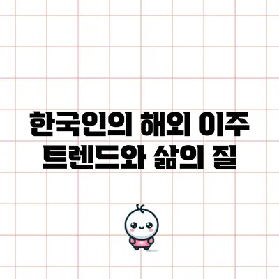 한국인의 해외 이주 트렌드와 삶의 질