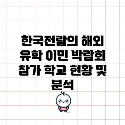 한국전람의 해외 유학 이민 박람회 참가 학교 현황 및 분석