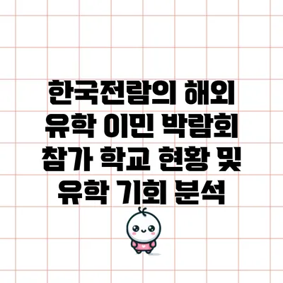 한국전람의 해외 유학 이민 박람회: 참가 학교 현황 및 유학 기회 분석