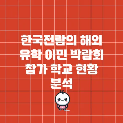 한국전람의 해외 유학 이민 박람회 참가 학교 현황 분석
