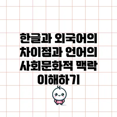 한글과 외국어의 차이점과 언어의 사회문화적 맥락 이해하기