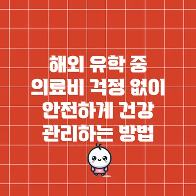 해외 유학 중 의료비 걱정 없이 안전하게 건강 관리하는 방법