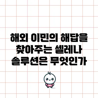 해외 이민의 해답을 찾아주는 셀레나 솔루션은 무엇인가?
